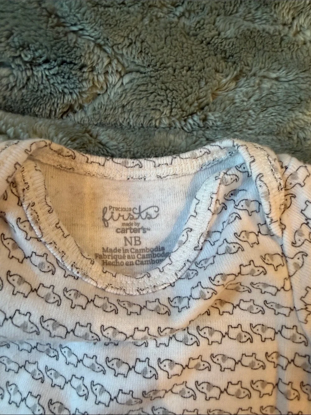 Carter's White and Light Blue Baby Short-Sleeve Bodysuit Trio